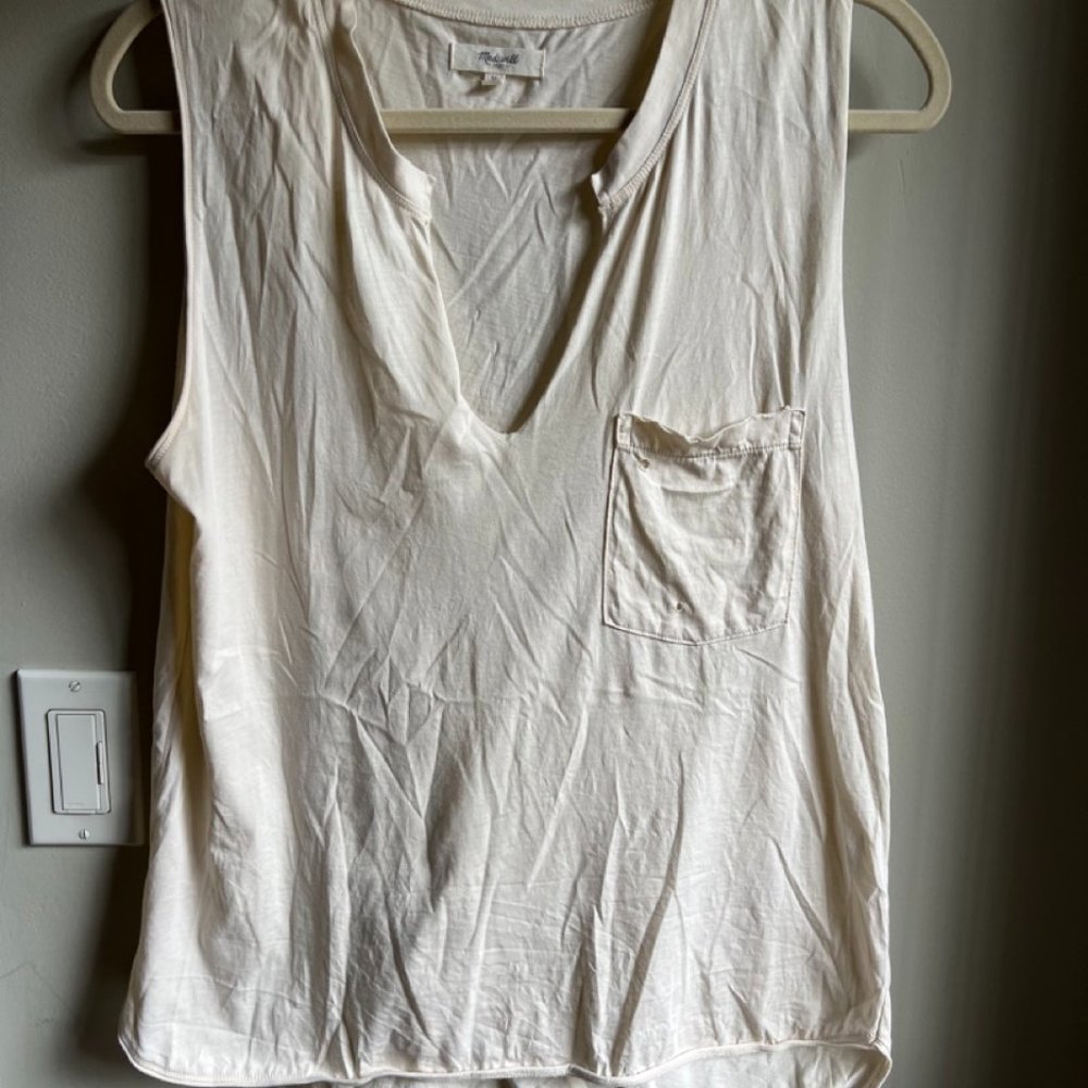 ROCKSTAR CREAM SLEEVELESS TEE